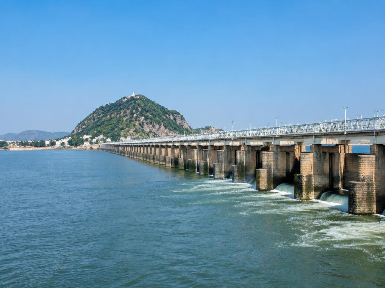 Prakasam Barrage on the Krishna river, Vijayawada